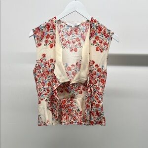 INTERMIX 100% Silk Floral Print Blouse